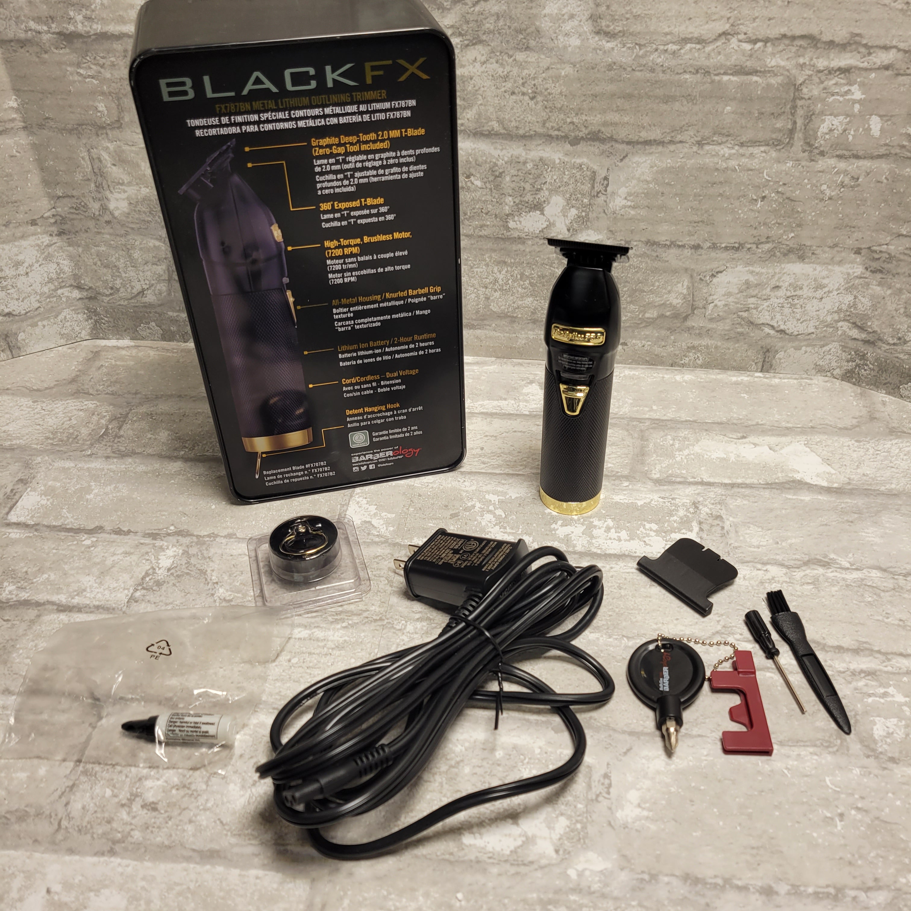 BaByliss PRO Barberology FX787BN BlackFX Metal Lithium Outlining Trimmer (8051239846126)